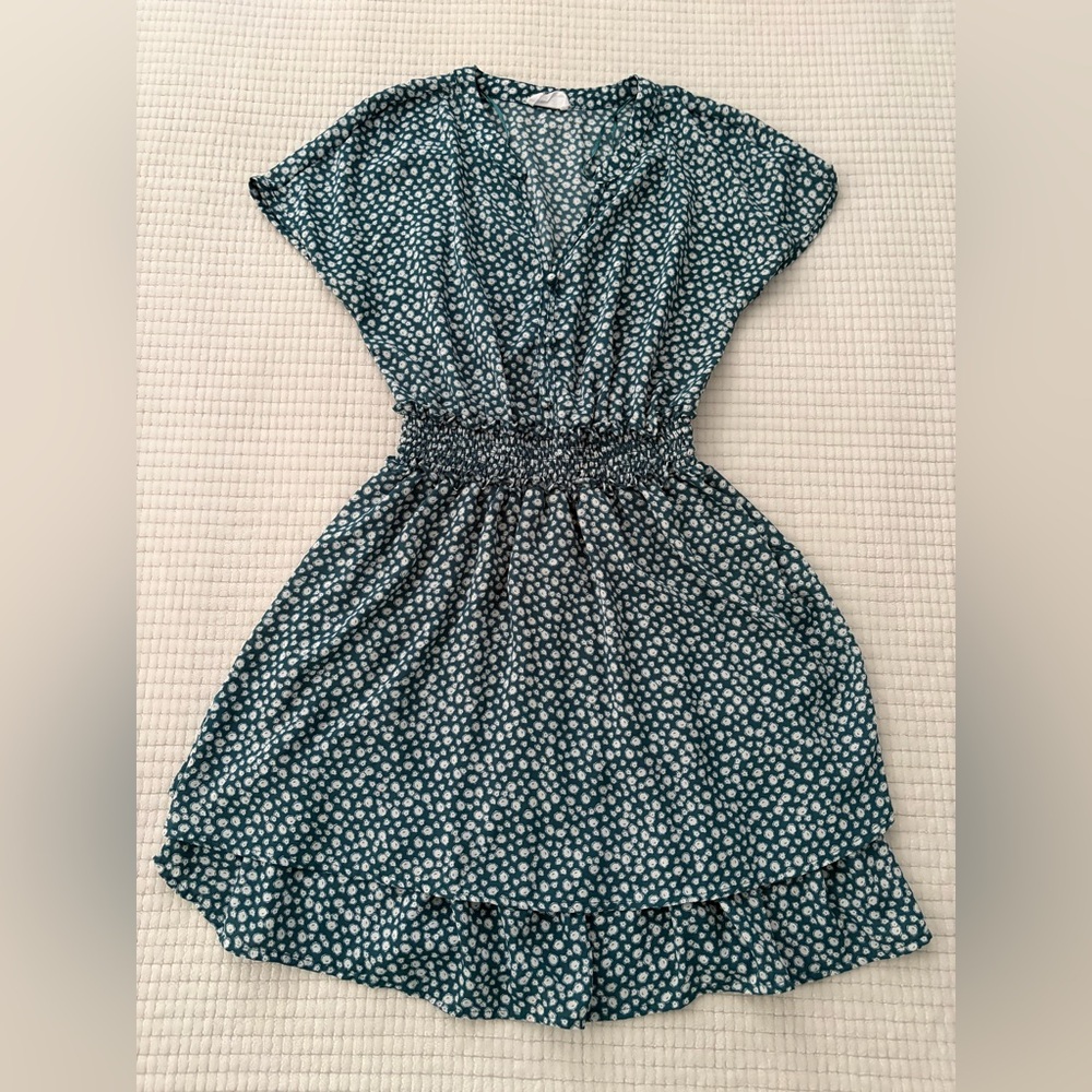 Sienna Sky Green White Floral Dress Size Small Small